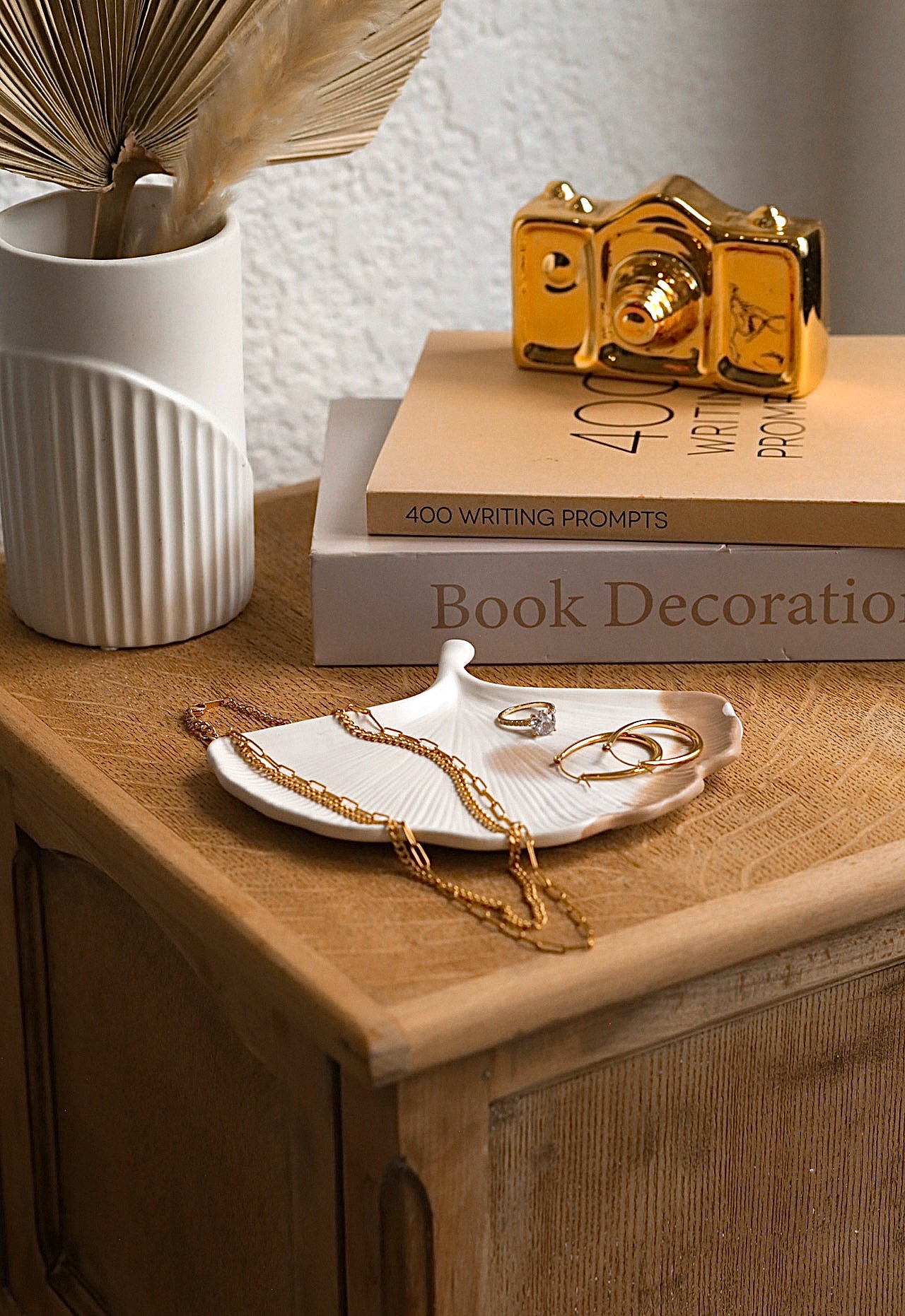 Ginkgo Stone Leaf Trinket Tray
