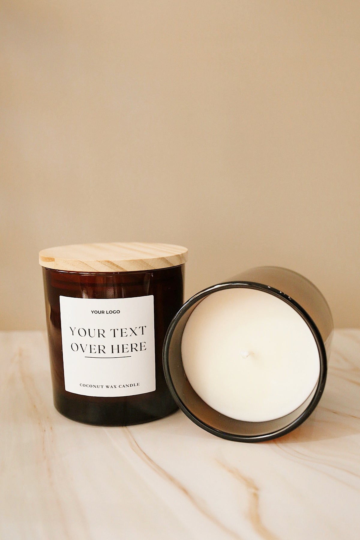 10 oz Amber Glass Candle - Private Label Candle - Wholesale Candles