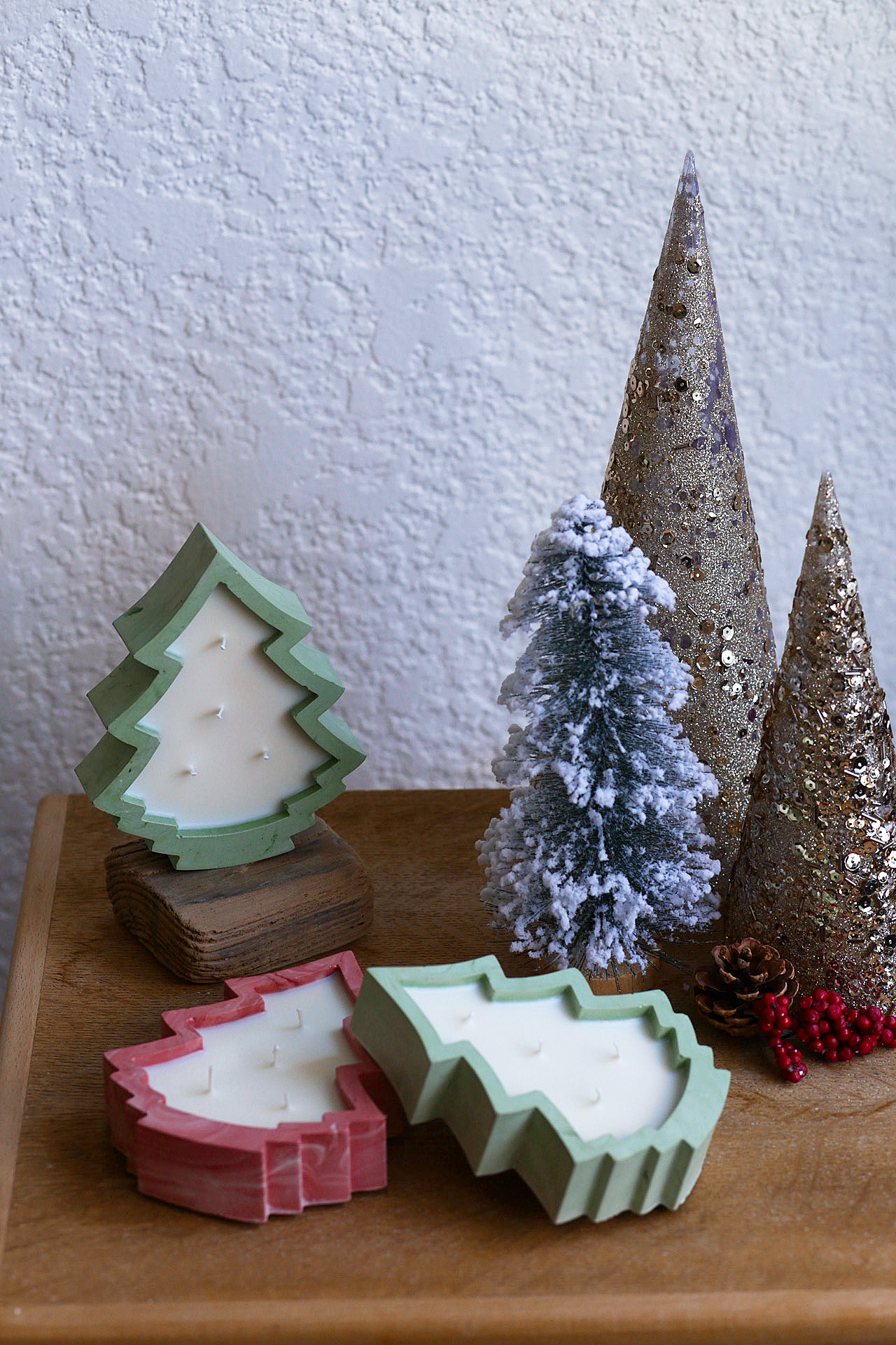 Stone Xmas Tree Candle