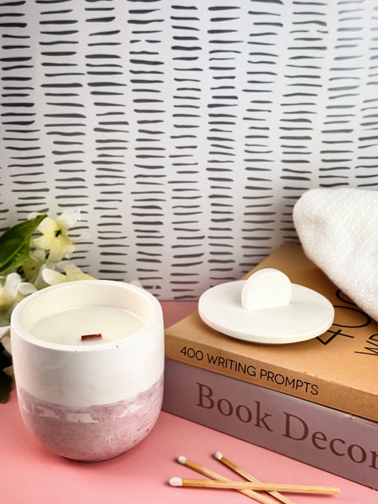 Strawberry Vanilla- Concrete Candle