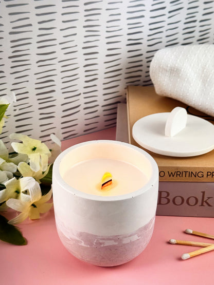 Strawberry Vanilla- Concrete Candle