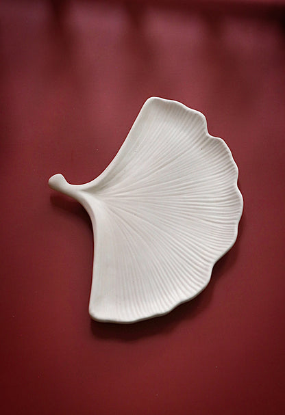 Ginkgo Stone Leaf Trinket Tray