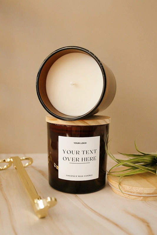 10 oz Amber Glass Candle - Private Label Candle - Wholesale Candles