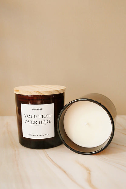 10 oz Amber Glass Candle - Private Label Candle - Wholesale Candles